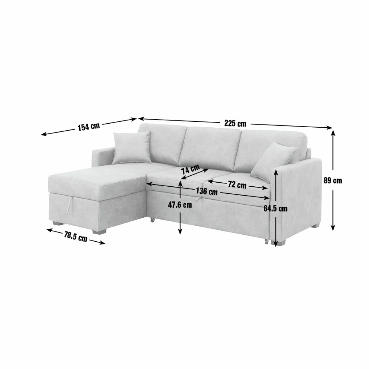 Habitat Reagan Faux Leather Left Hand Chaise Storage Sofa Bed - Tan – image 16