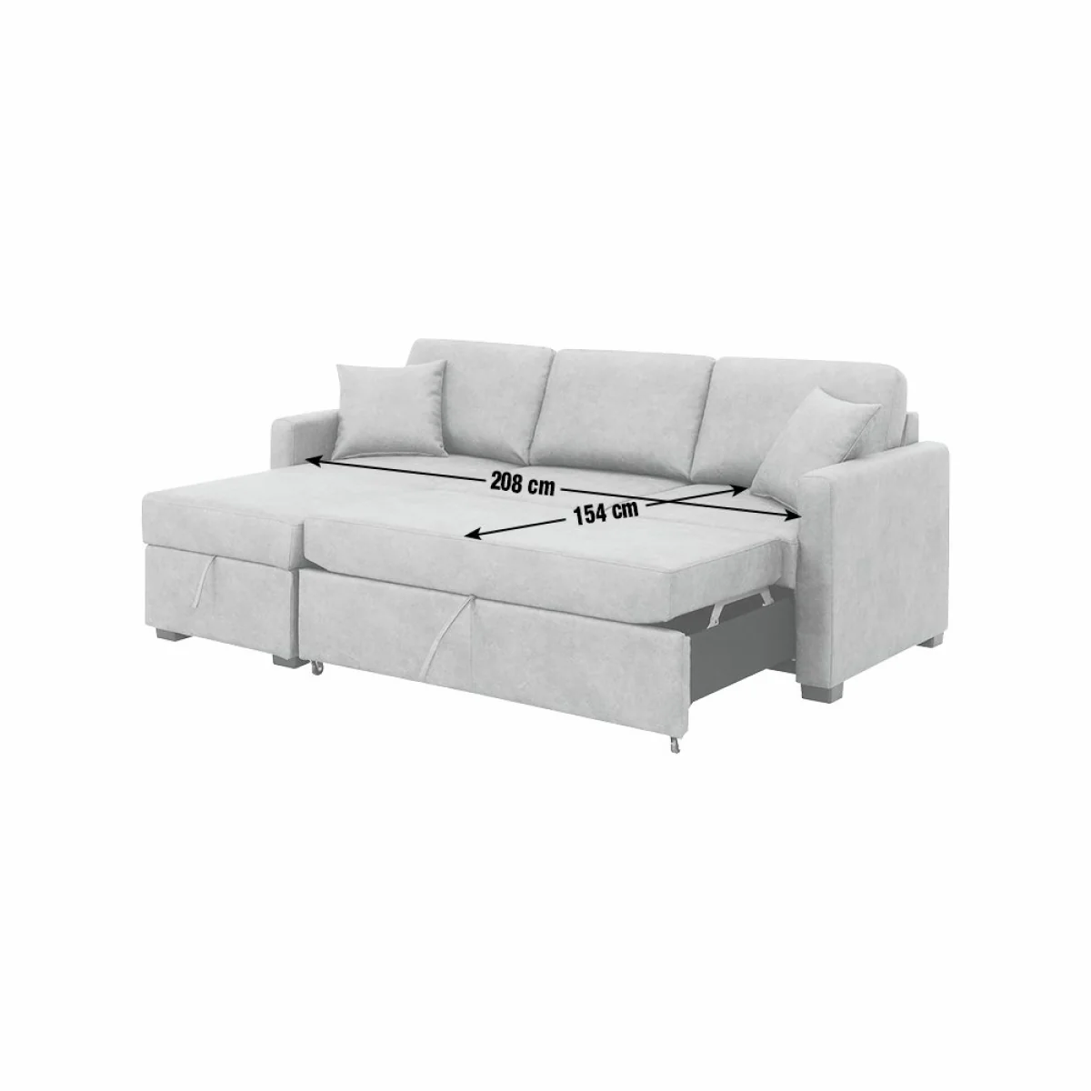 Habitat Reagan Faux Leather Left Hand Chaise Storage Sofa Bed - Tan – image 17