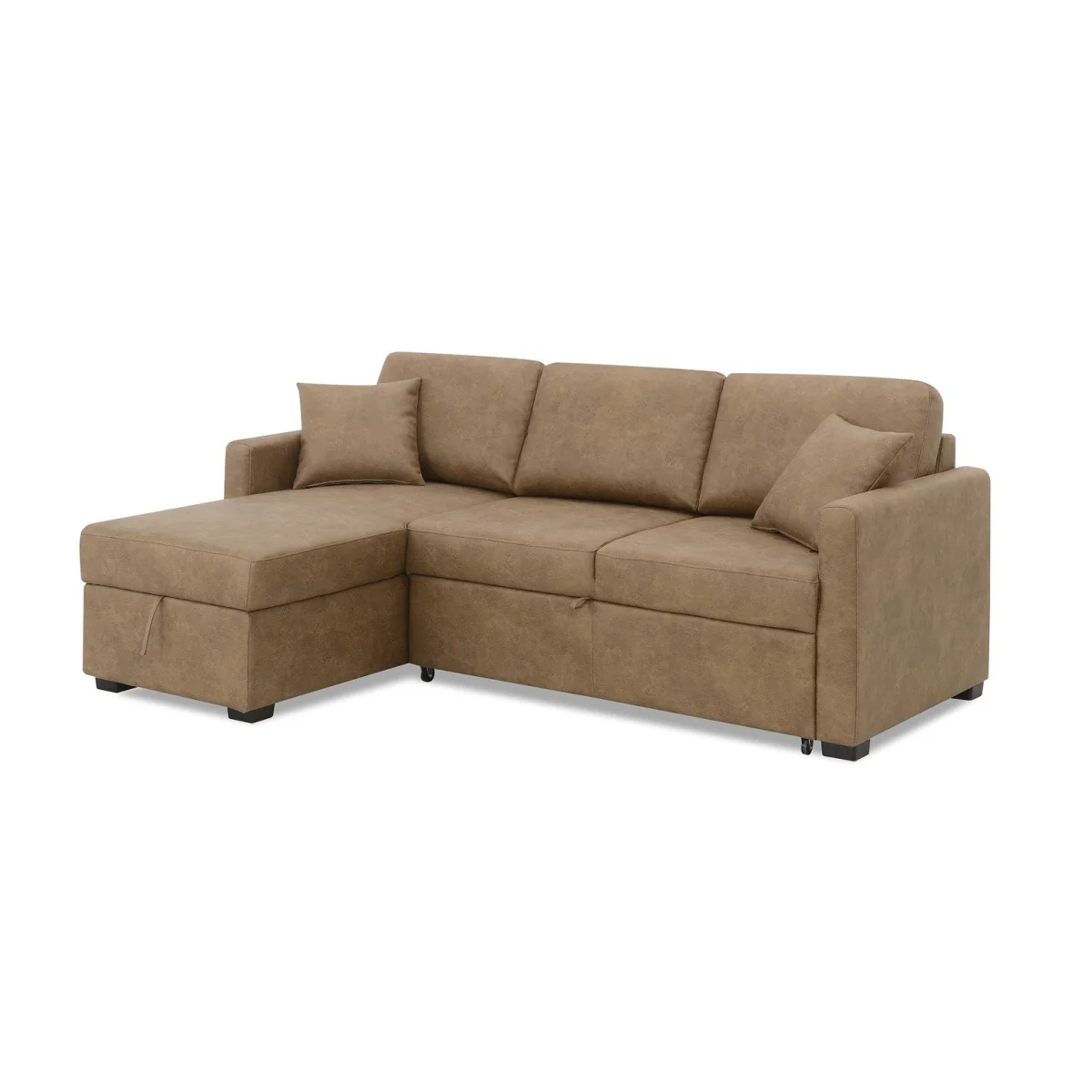 Habitat Reagan Faux Leather Left Hand Chaise Storage Sofa Bed - Tan – image 5