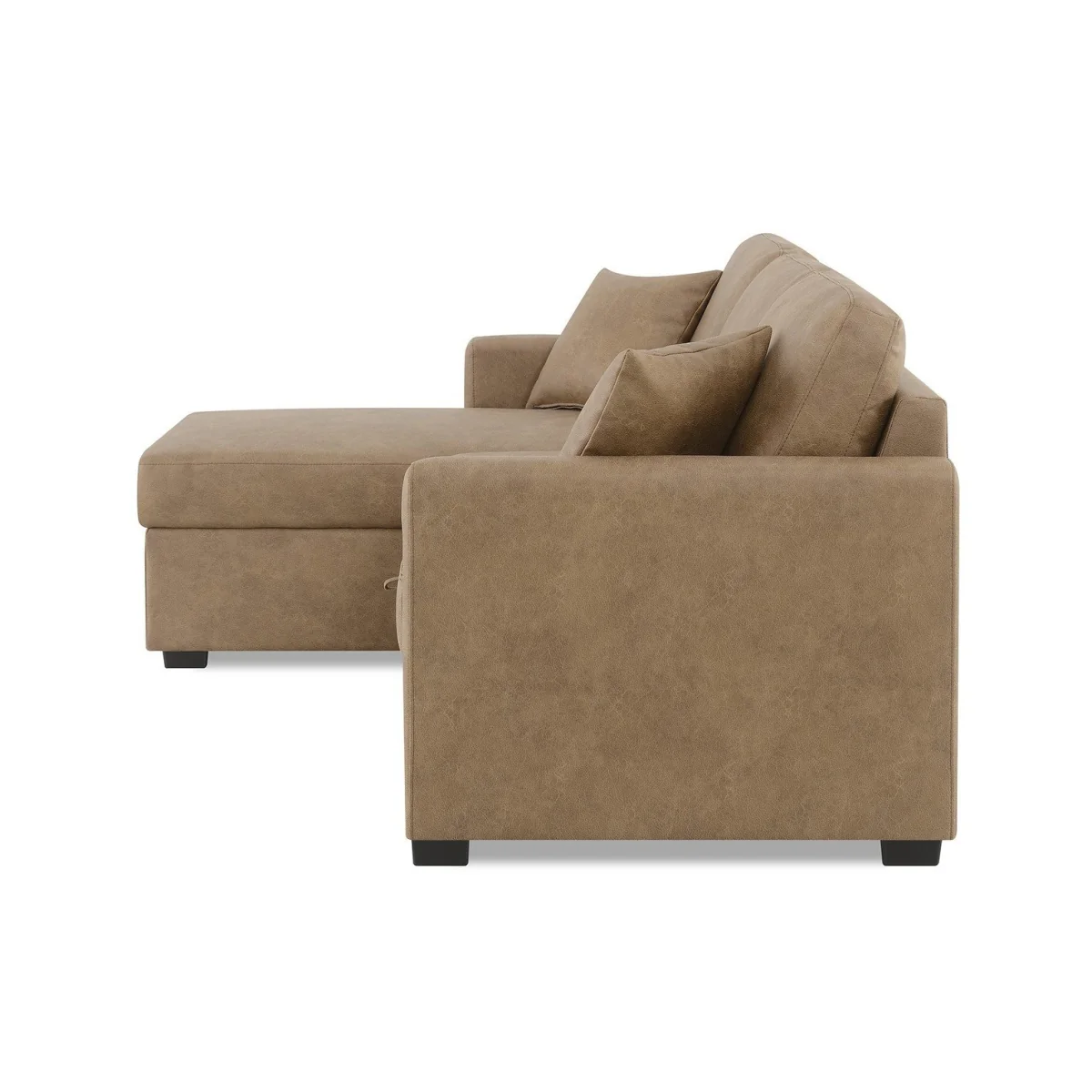Habitat Reagan Faux Leather Left Hand Chaise Storage Sofa Bed - Tan – image 6