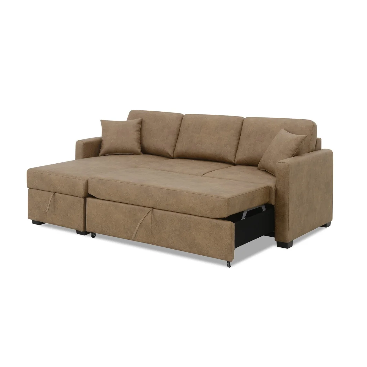 Habitat Reagan Faux Leather Left Hand Chaise Storage Sofa Bed - Tan – image 7