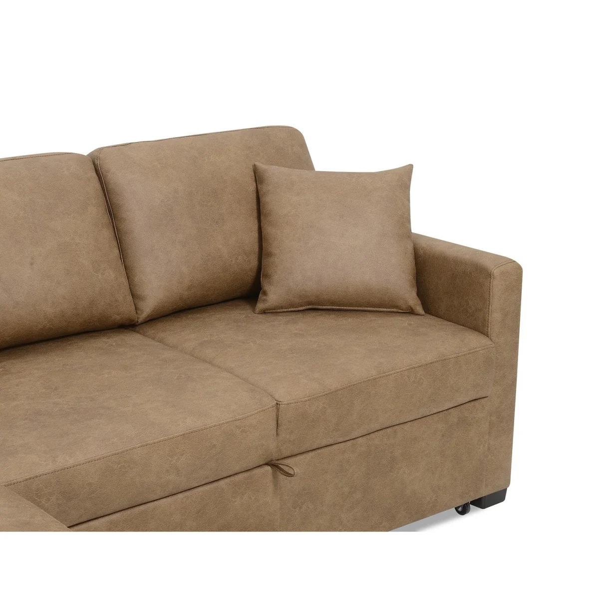 Habitat Reagan Faux Leather Left Hand Chaise Storage Sofa Bed - Tan – image 9