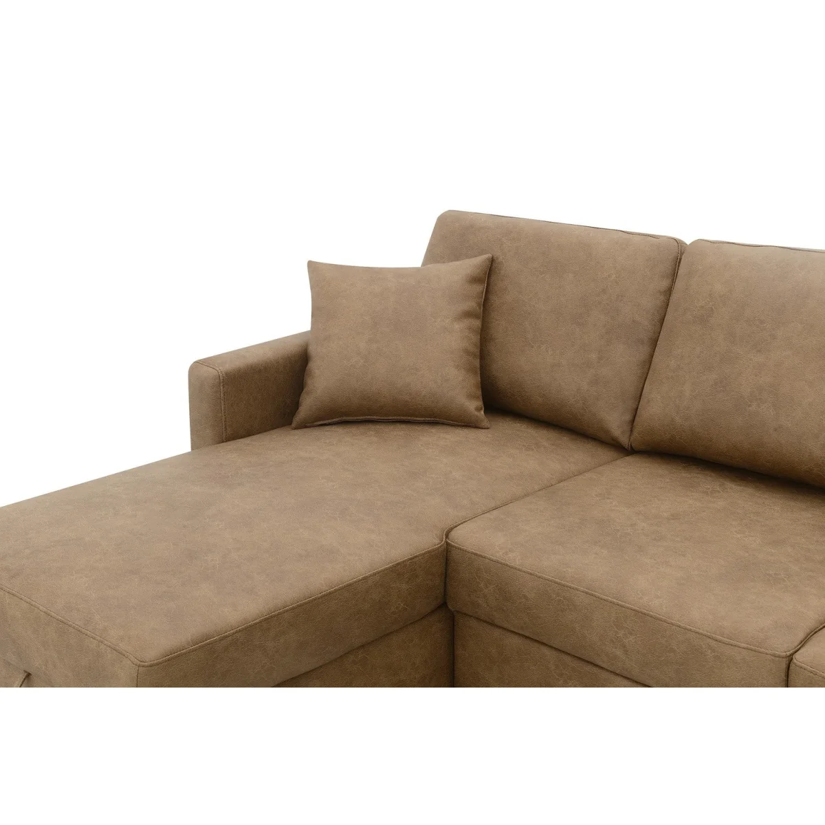 Habitat Reagan Faux Leather Left Hand Chaise Storage Sofa Bed - Tan – image 10