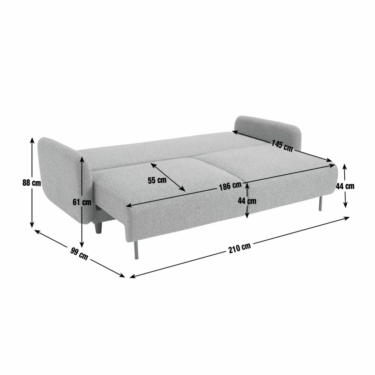 Habitat Eric Fabric 3 Seater Sofa Bed - Green – image 10