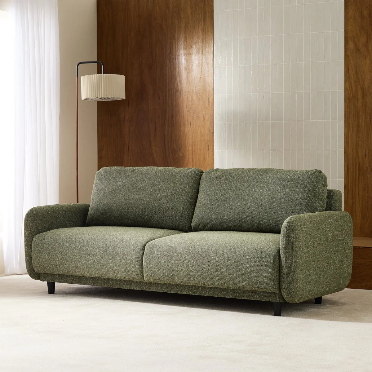 Habitat Eric Fabric 3 Seater Sofa Bed - Green – image 1