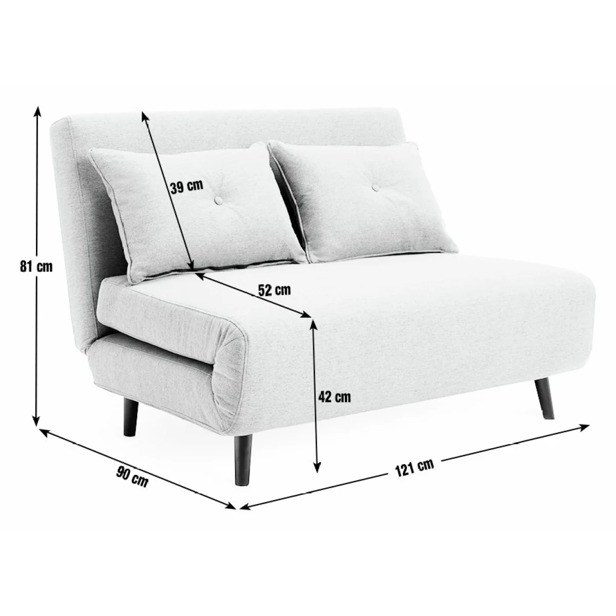 Habitat Roma Double Fabric Chairbed - Grey – image 8