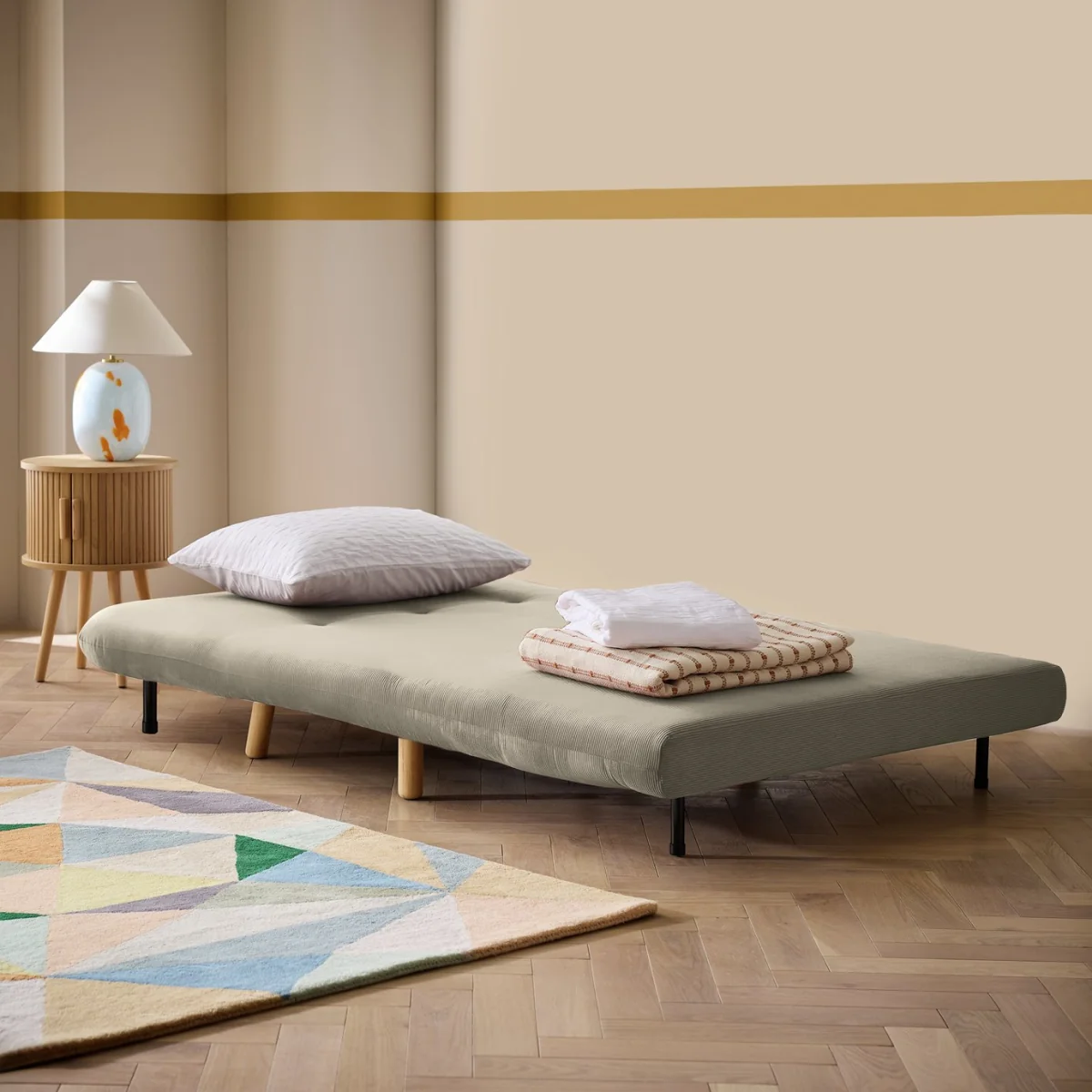 Habitat Benji Fabric 2 Seater Sofa Bed - Natural – image 3