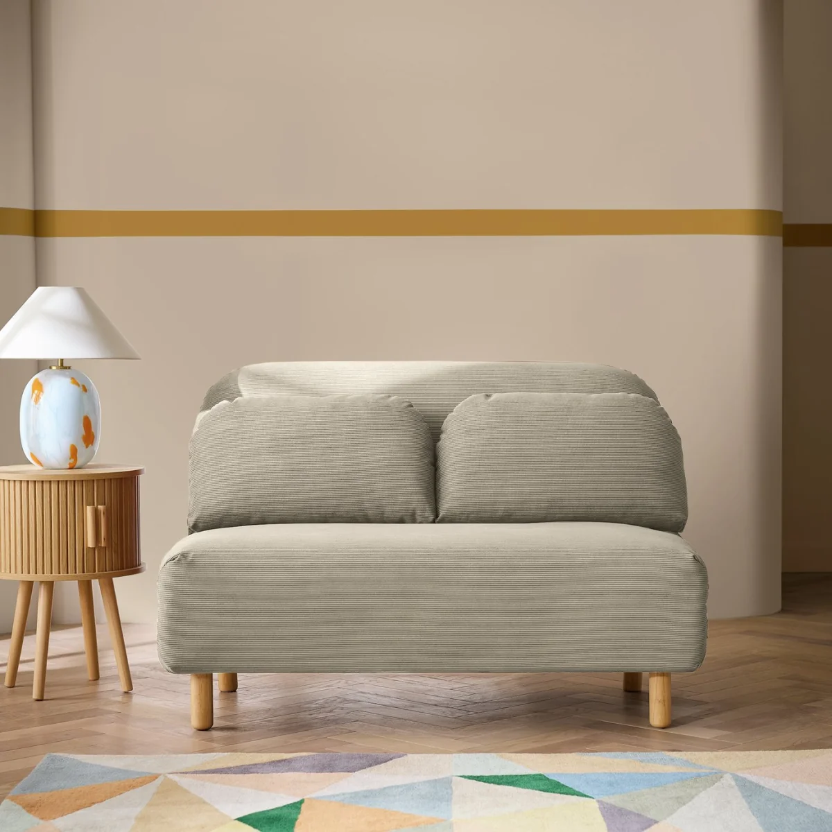 Habitat Benji Fabric 2 Seater Sofa Bed - Natural – image 1