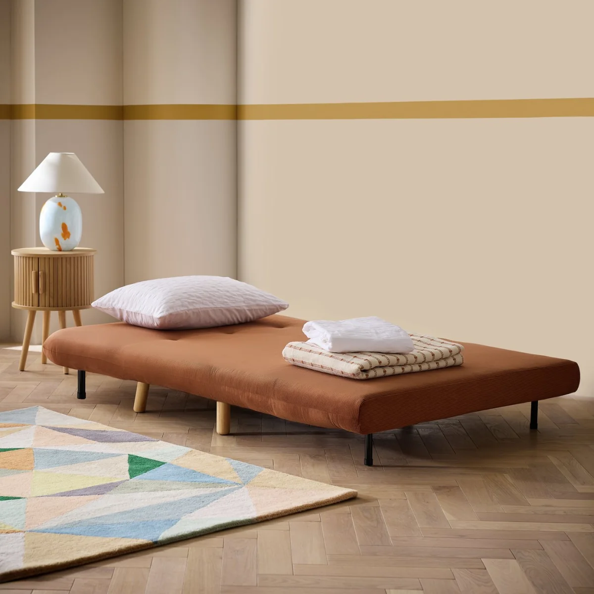Habitat Benji Fabric 2 Seater Sofa Bed - Rust – image 3