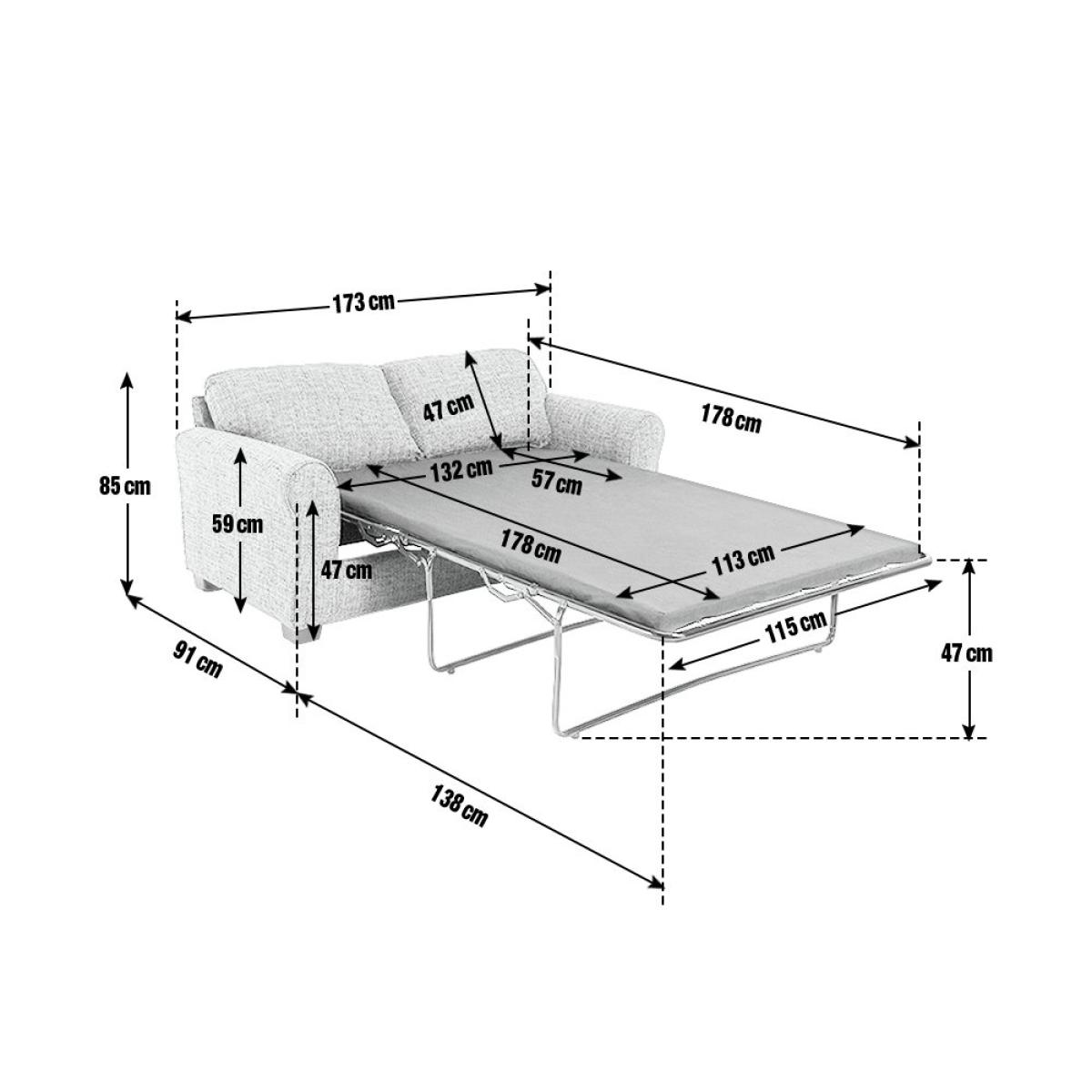 Habitat Lisbon Small Double Fabric Sofa Bed - Beige – image 4