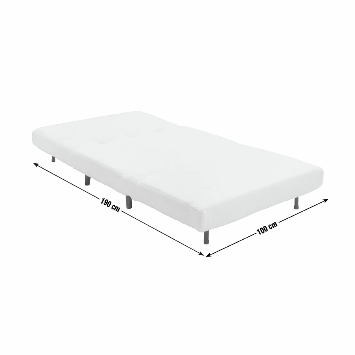 Habitat Roma Small Double Boucle Chairbed - Cream – image 10