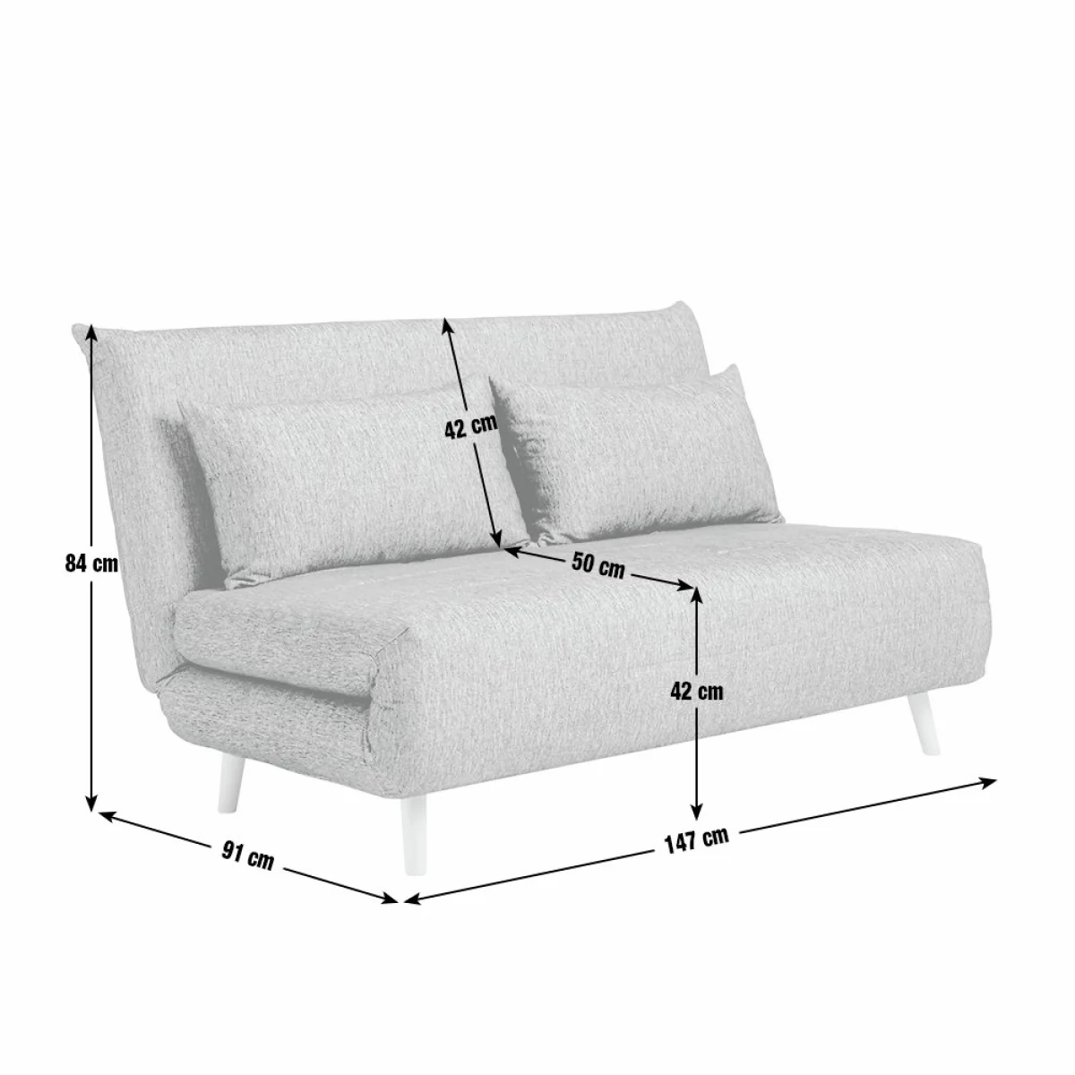 Habitat Pillow Fabric Double Chair Bed - Blue – image 9