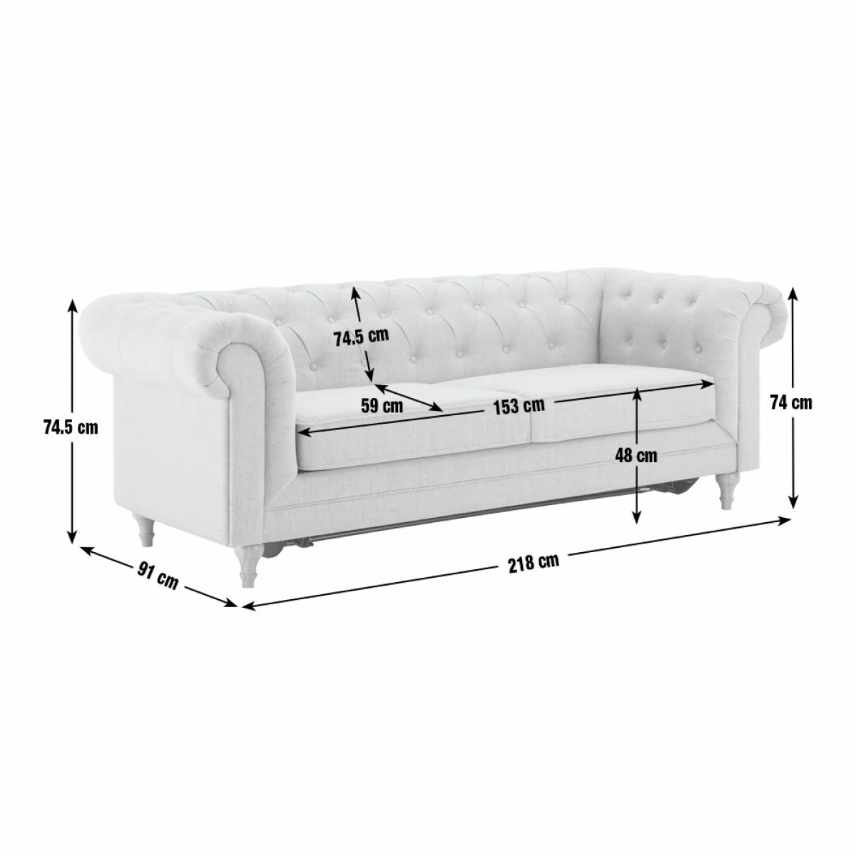 Habitat Chesterfield Velvet 2 Seater Sofa Bed - Blue – image 8