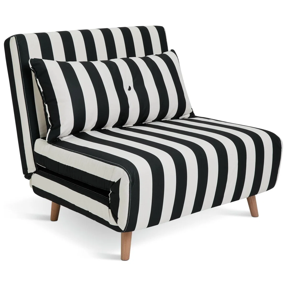 Habitat Roma Single Fabric Chairbed - Black & White – image 2