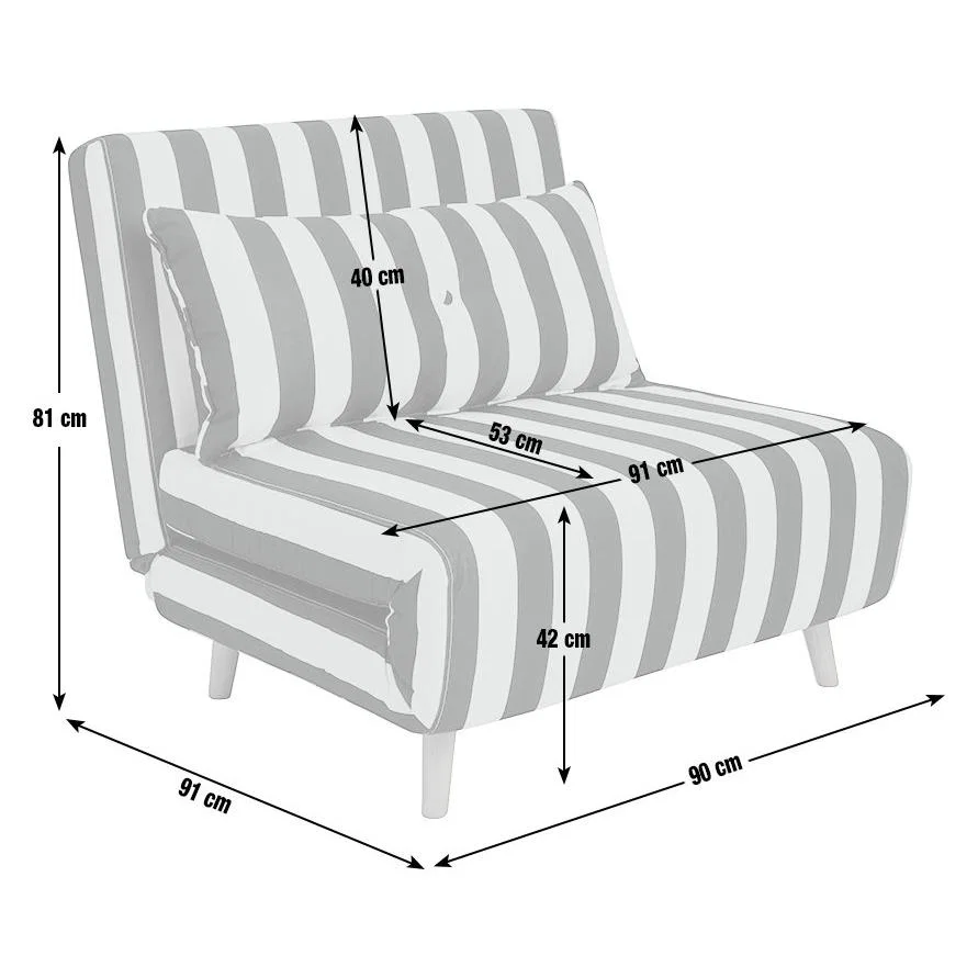 Habitat Roma Single Fabric Chairbed - Black & White – image 3