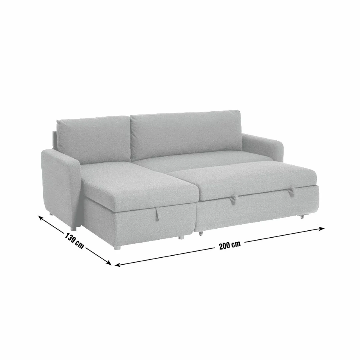 Habitat Enia Fabric Left Hand Corner Chaise Sofa Bed - Grey – image 11