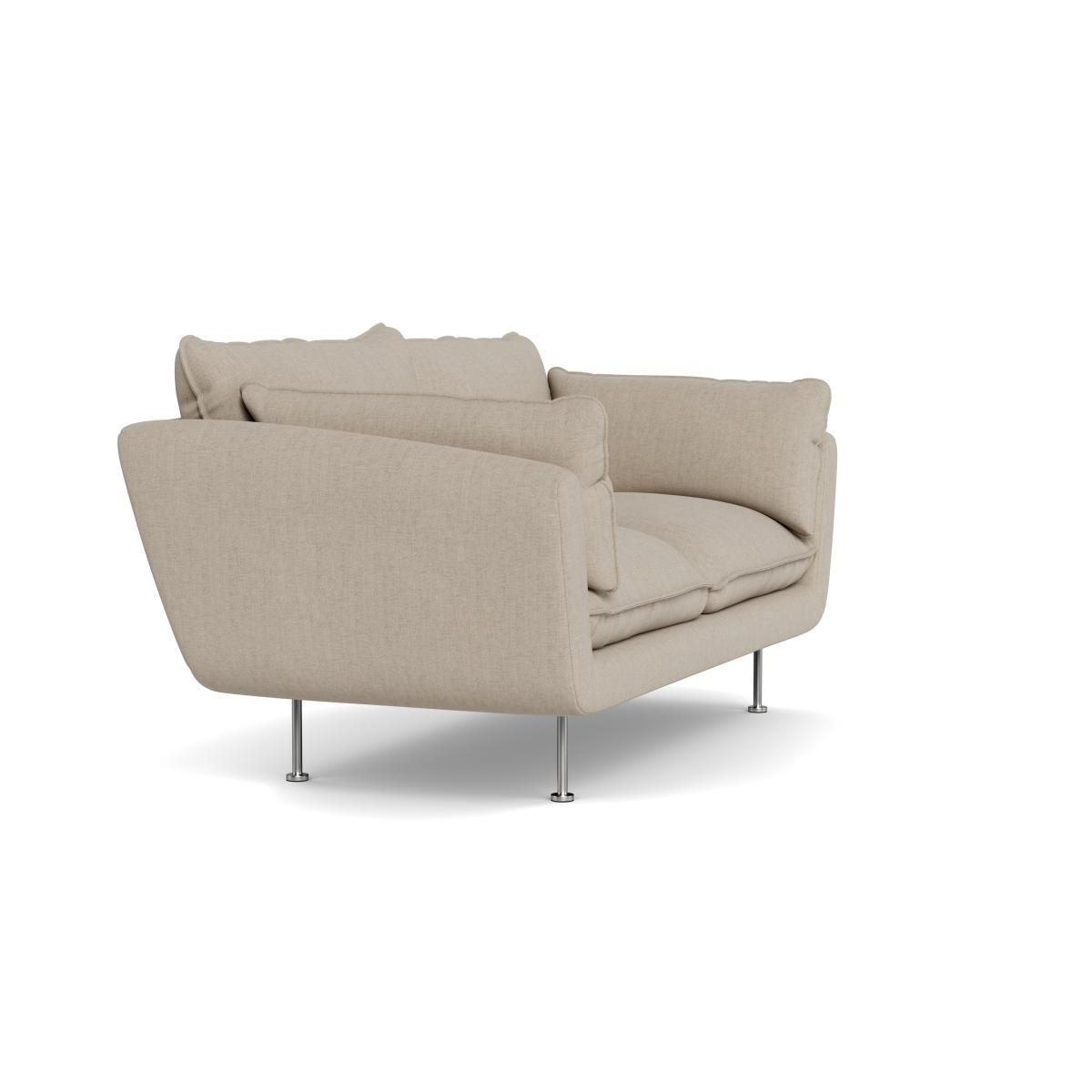 Heal's Allora 2 Seater Sofa Broad Weave Putty Brass Feet - Heal's UK Furniture – image 2
