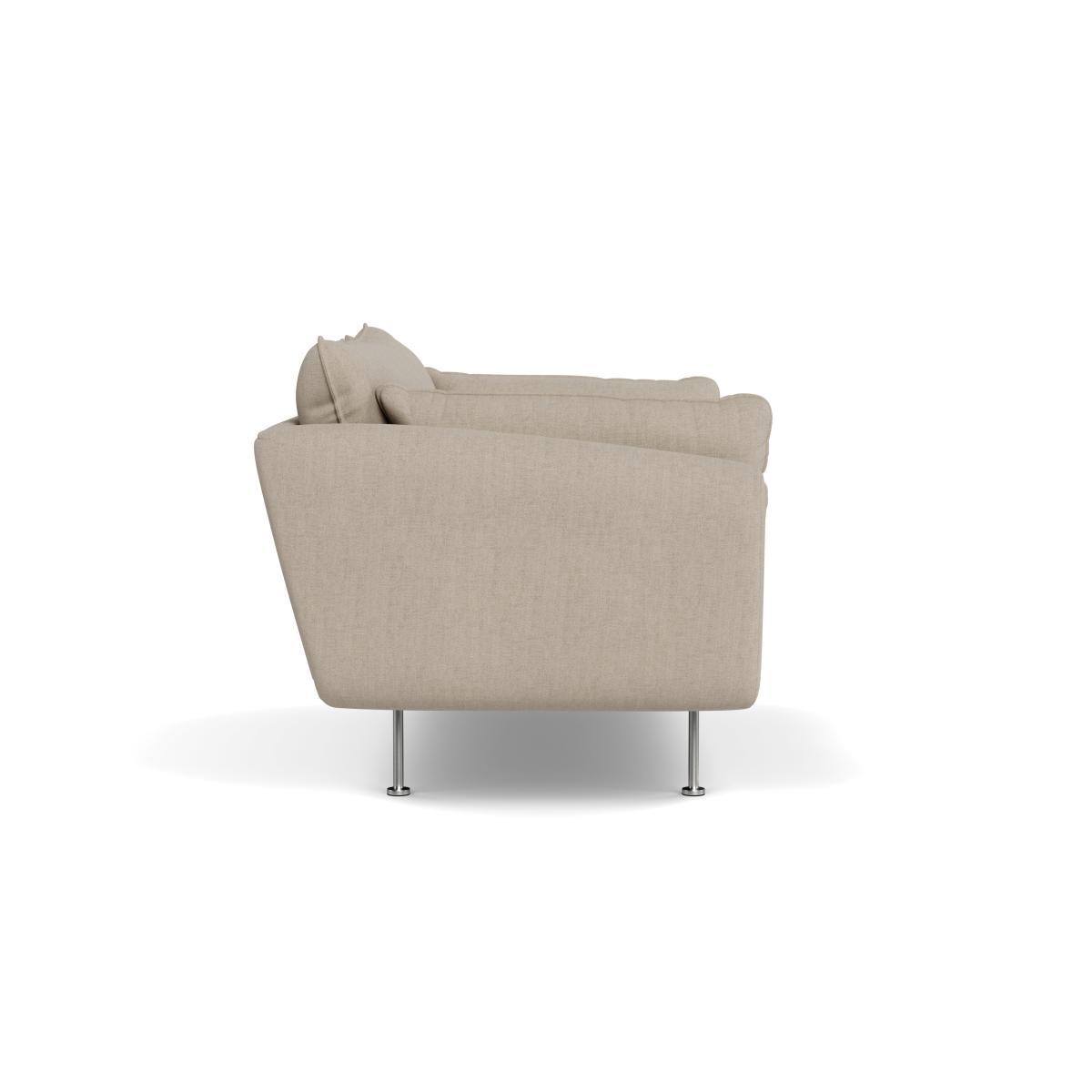 Heal's Allora 2 Seater Sofa Broad Weave Putty Brass Feet - Heal's UK Furniture – image 3