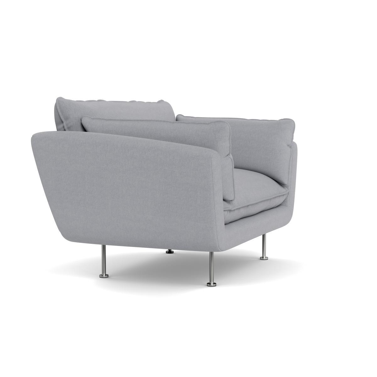 Heal's Allora Loveseat Brushed Cotton Pewter Brass Feet - Heal's UK Furniture – image 2