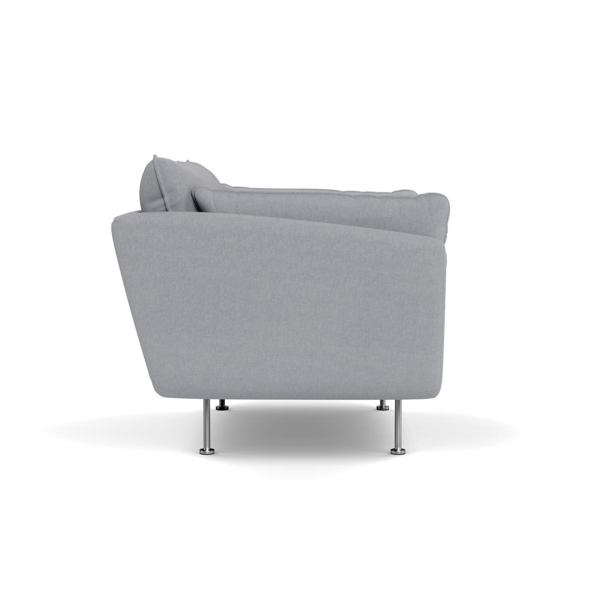 Heal's Allora Loveseat Brushed Cotton Pewter Brass Feet - Heal's UK Furniture – image 3