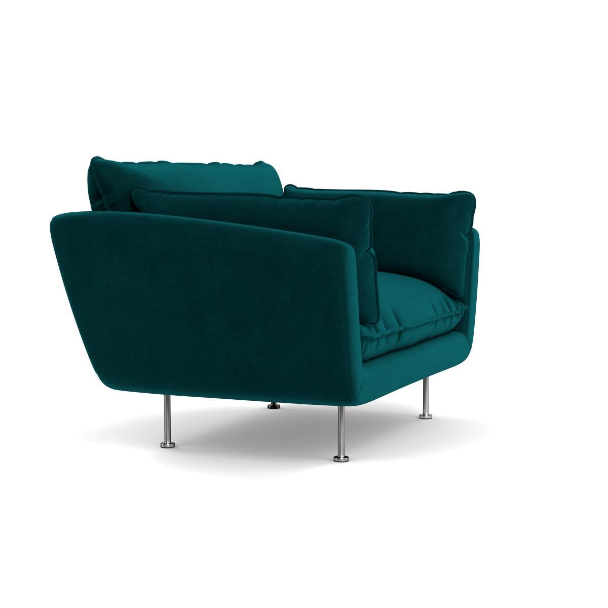Heal's Allora Loveseat Smart Luxe Velvet Ocean Brass Feet - Heal's UK Furniture – image 2