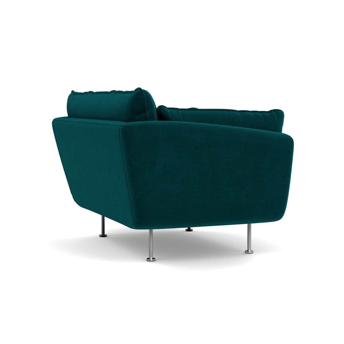 Heal's Allora Loveseat Smart Luxe Velvet Ocean Brass Feet - Heal's UK Furniture – image 4