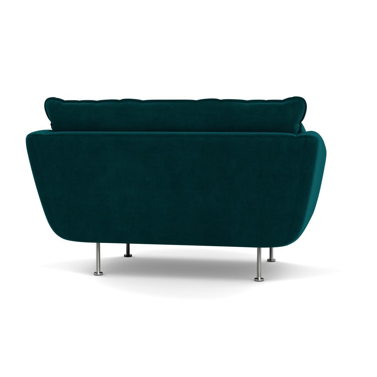 Heal's Allora Loveseat Smart Luxe Velvet Ocean Brass Feet - Heal's UK Furniture – image 5