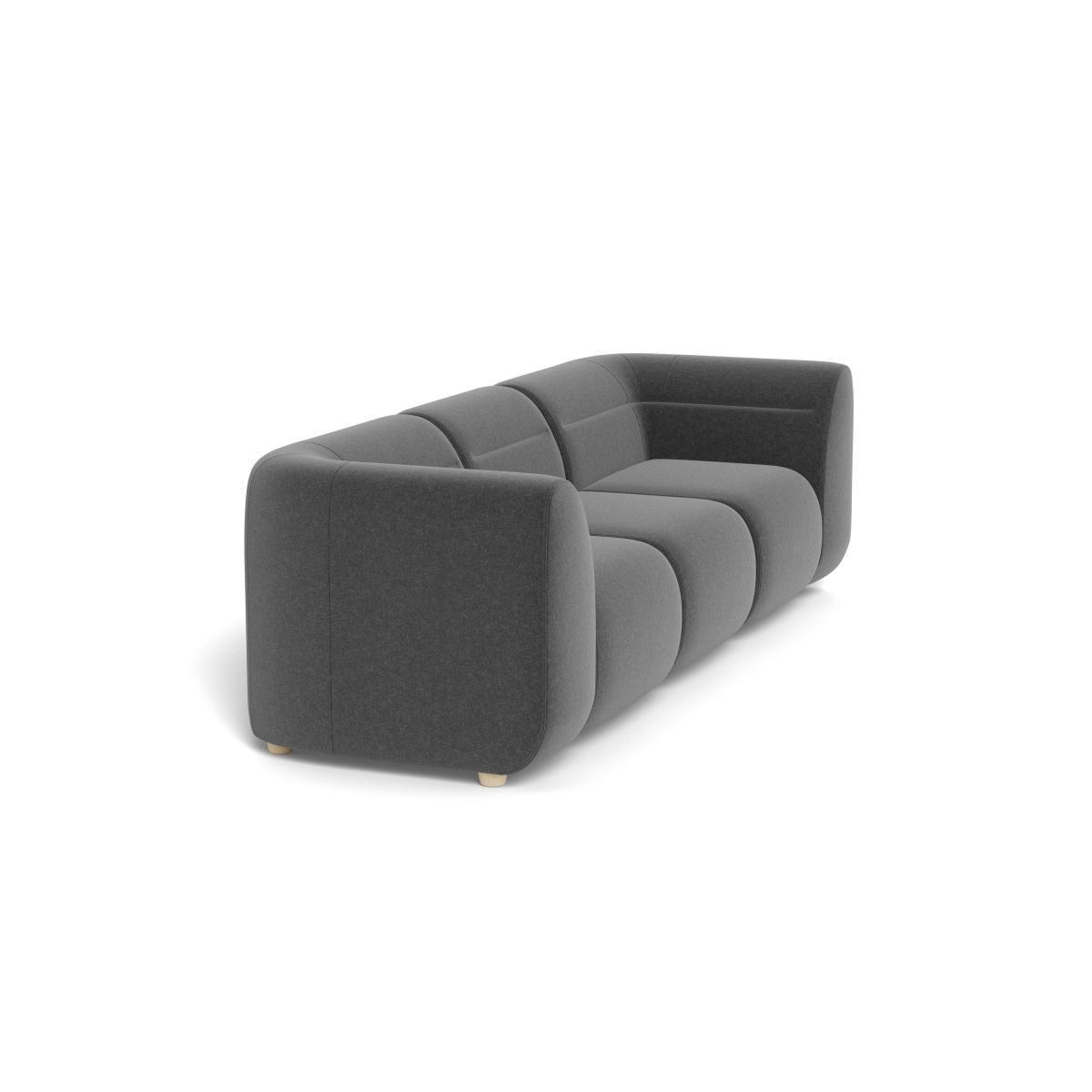 Heal's Lilli 3 Seater Sofa Melton Wool Granite Natural Ash Feet - Heal's UK Furniture – image 2