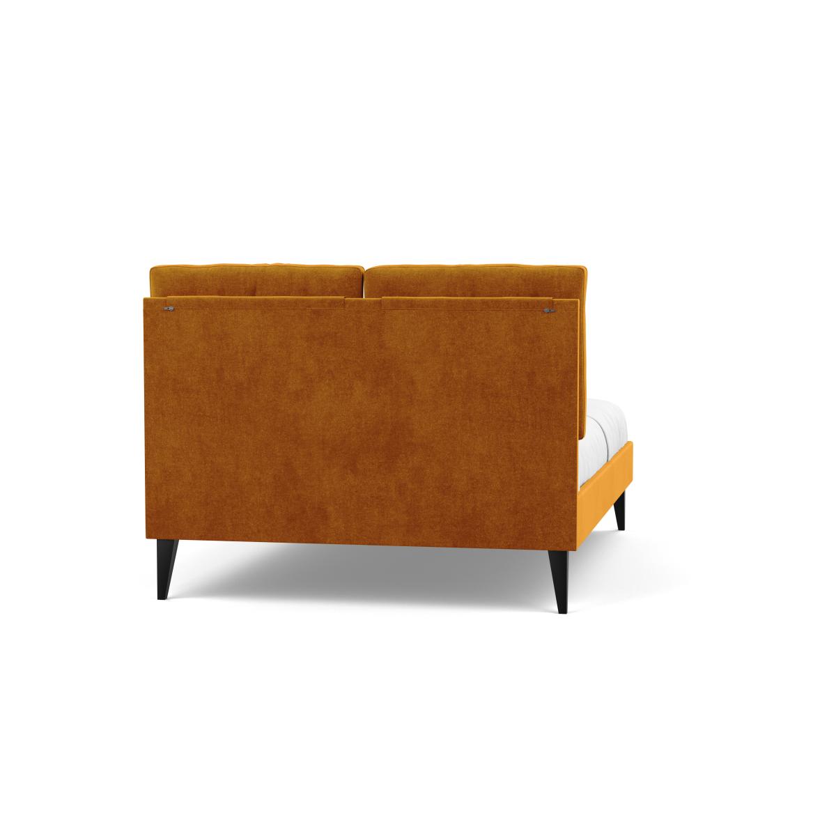 Heal's Mistral Double Bed Smart Luxe Velvet Cognac Black Feet - Heal's UK Bedroom Furniture – image 6