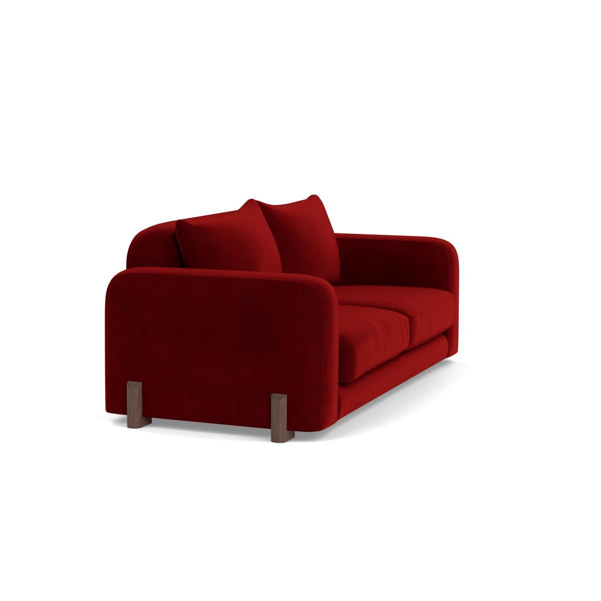 Heal's Nuvola 3 Seater Sofa Smart Luxe Velvet Mulberry Walnut Stained Oak Feet - Heal's UK Furniture – image 2