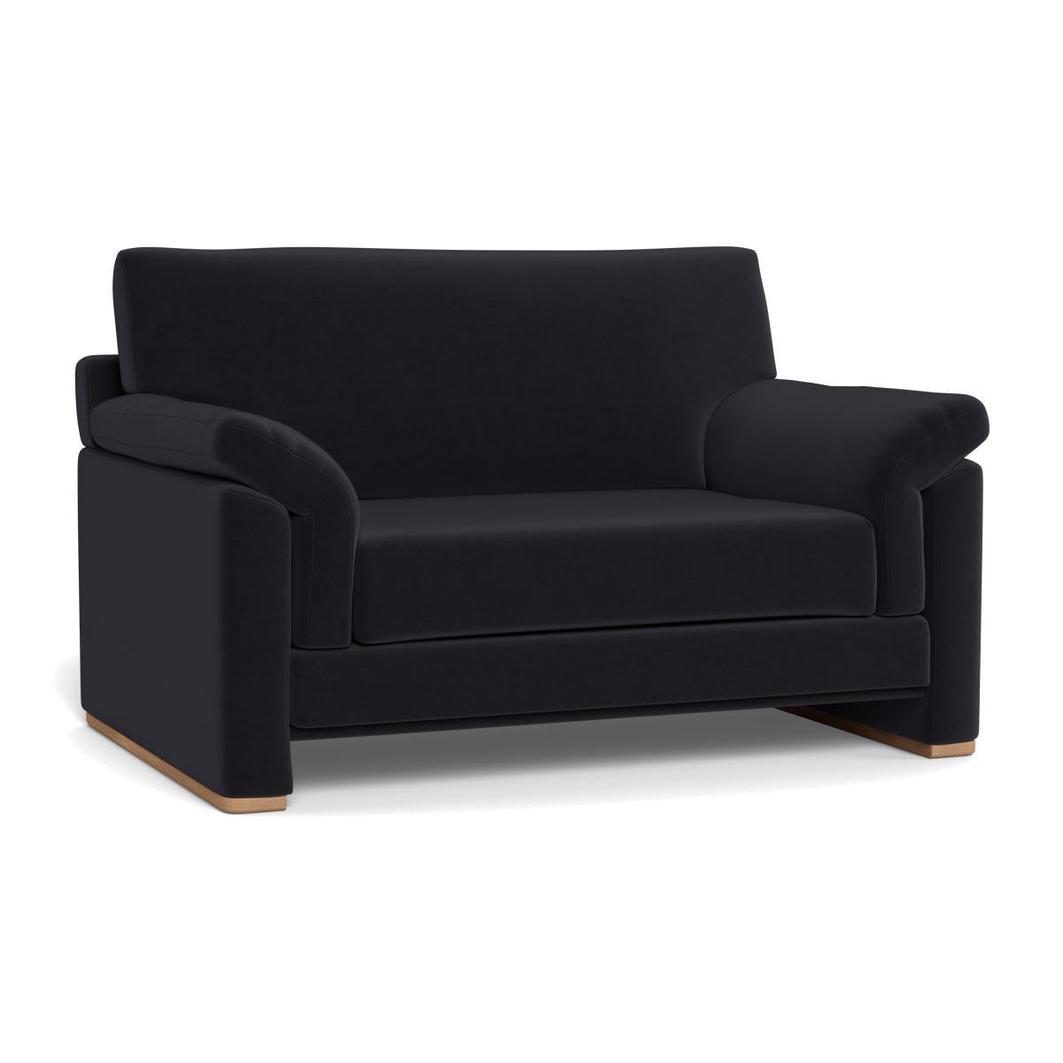 Heal's Paris II Loveseat Velvet Black Walnut Feet - Heal's UK Furniture – image 1