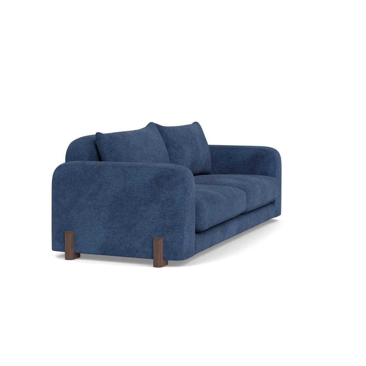 Heal's Nuvola 4 Seater Sofa Broad Weave Lagoon Walnut Stained Oak Feet - Heal's UK Furniture – image 2