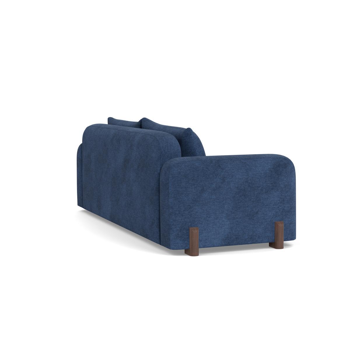 Heal's Nuvola 4 Seater Sofa Broad Weave Lagoon Walnut Stained Oak Feet - Heal's UK Furniture – image 4