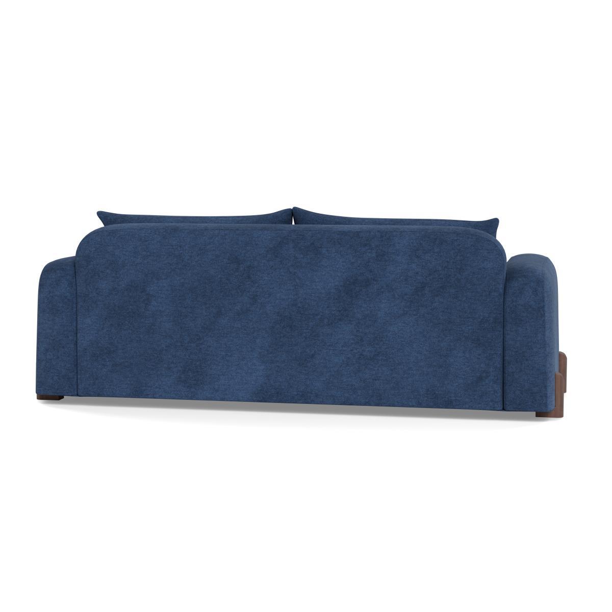 Heal's Nuvola 4 Seater Sofa Broad Weave Lagoon Walnut Stained Oak Feet - Heal's UK Furniture – image 5