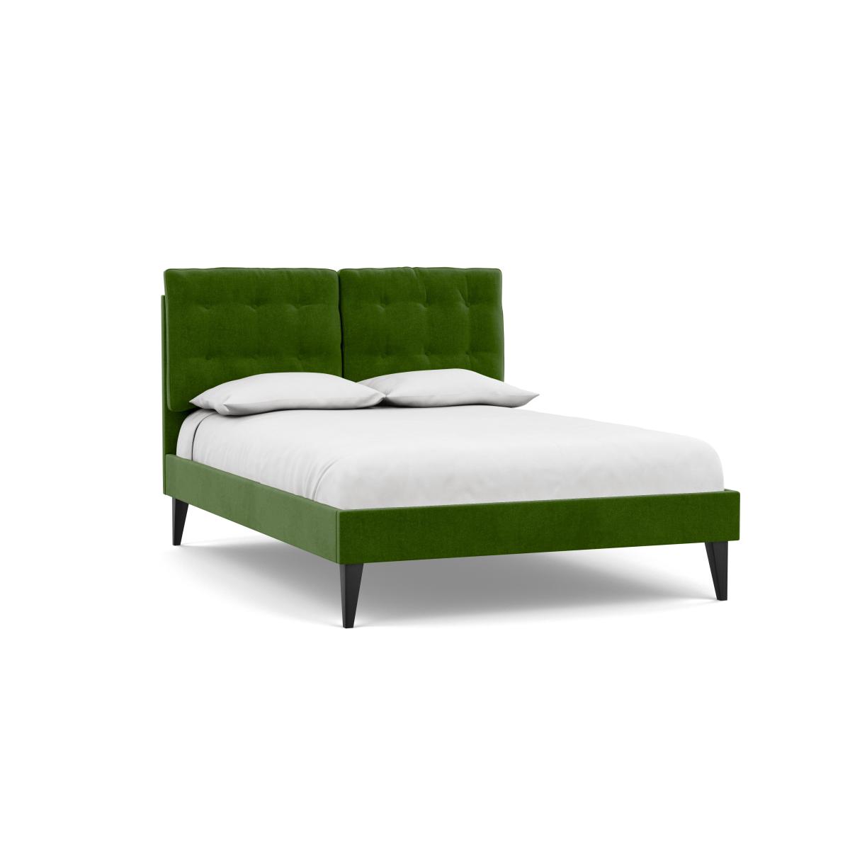 Heal's Mistral Double Bed Smart Luxe Velvet Grass Black Feet - Heal's UK Bedroom Furniture – image 2