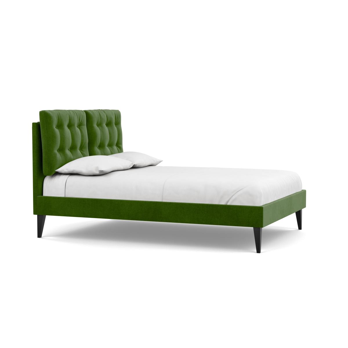 Heal's Mistral Double Bed Smart Luxe Velvet Grass Black Feet - Heal's UK Bedroom Furniture – image 3