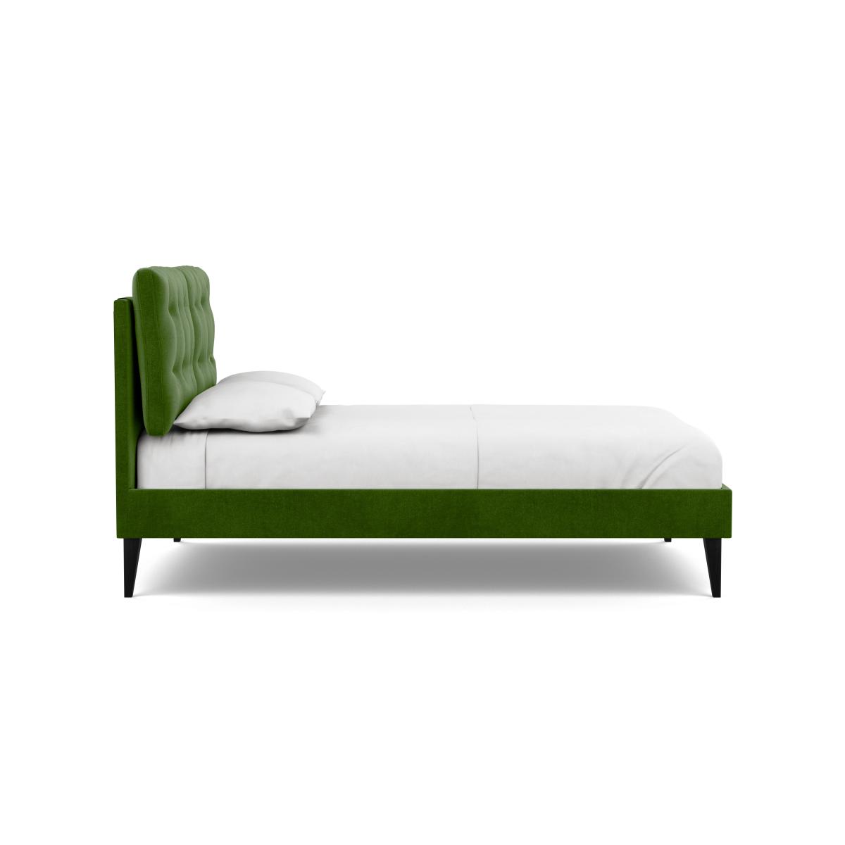 Heal's Mistral Double Bed Smart Luxe Velvet Grass Black Feet - Heal's UK Bedroom Furniture – image 4