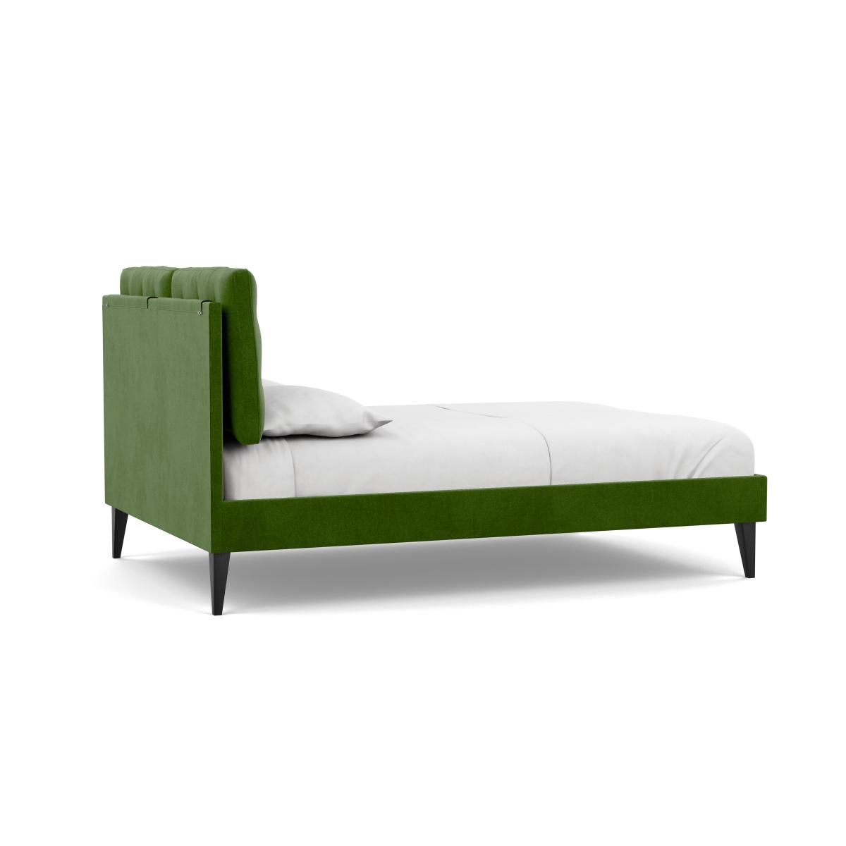 Heal's Mistral Double Bed Smart Luxe Velvet Grass Black Feet - Heal's UK Bedroom Furniture – image 5