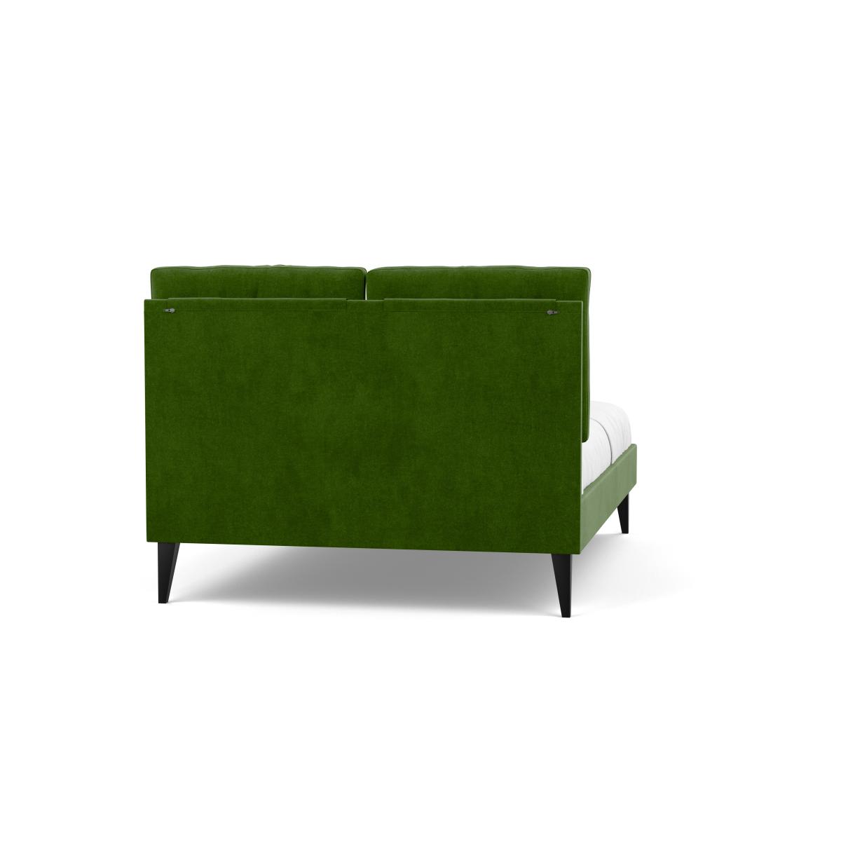 Heal's Mistral Double Bed Smart Luxe Velvet Grass Black Feet - Heal's UK Bedroom Furniture – image 6