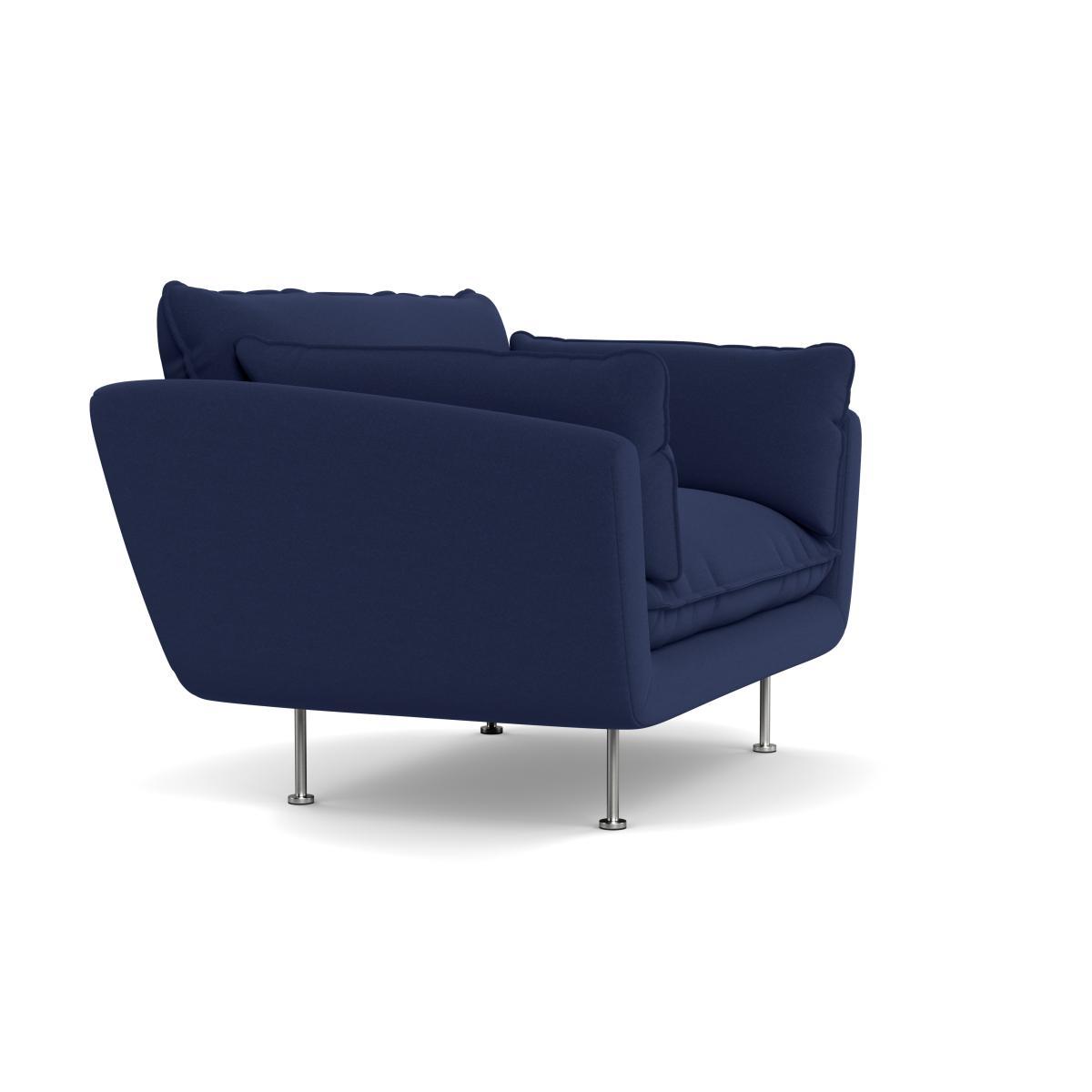 Heal's Allora Loveseat Melton Wool New Navy Brass Feet - Heal's UK Furniture – image 2