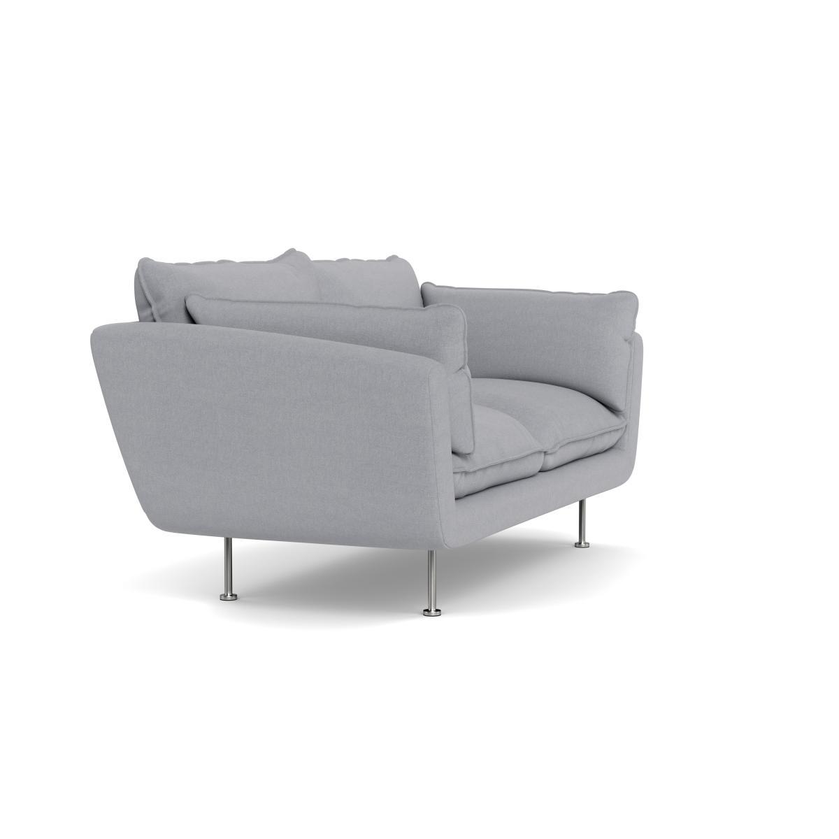Heal's Allora 2 Seater Sofa Brushed Cotton Pewter Stainless Steel Feet - Heal's UK Furniture – image 2