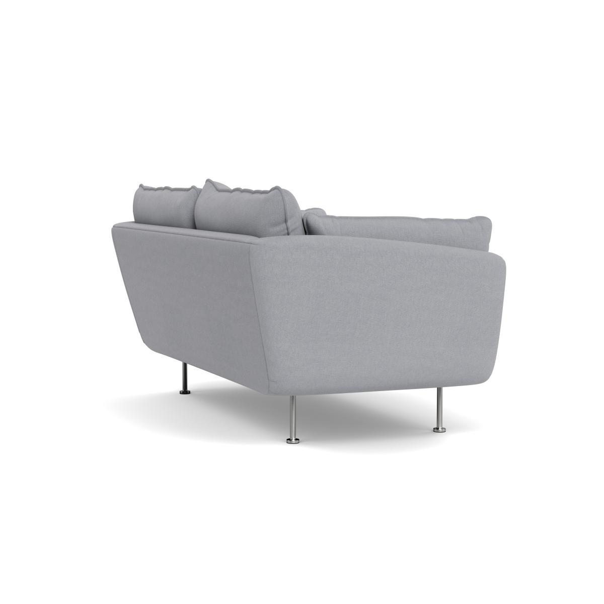 Heal's Allora 2 Seater Sofa Brushed Cotton Pewter Stainless Steel Feet - Heal's UK Furniture – image 4