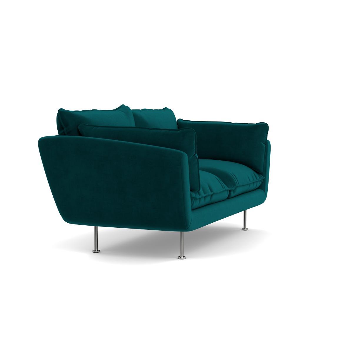 Heal's Allora 2 Seater Sofa Smart Luxe Velvet Ocean Brass Feet - Heal's UK Furniture – image 2