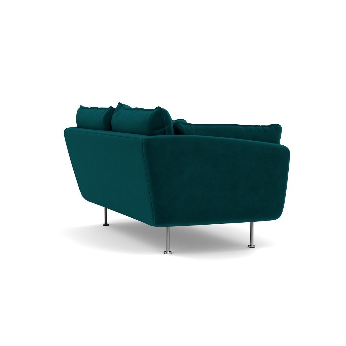 Heal's Allora 2 Seater Sofa Smart Luxe Velvet Ocean Brass Feet - Heal's UK Furniture – image 4