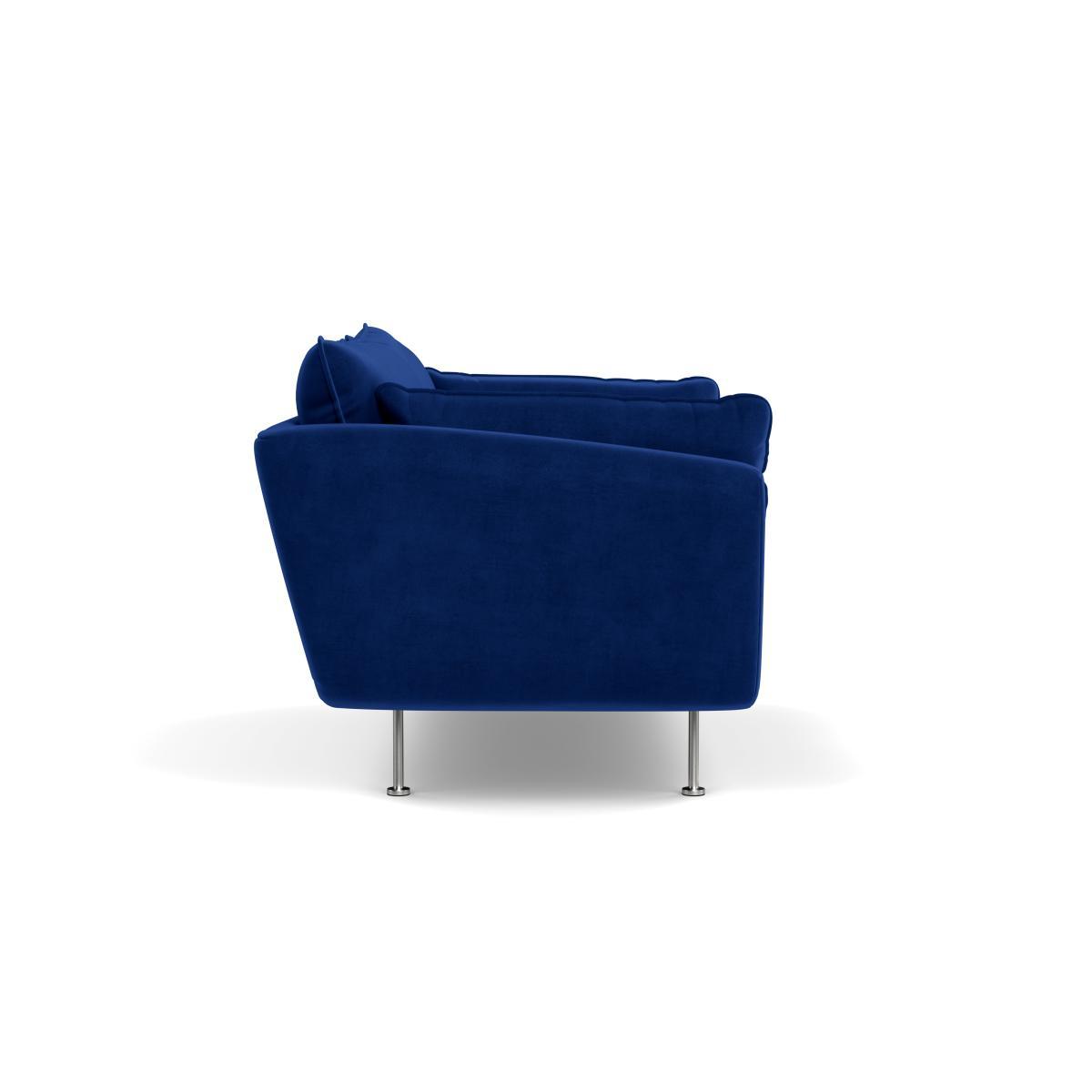 Heal's Allora 2 Seater Sofa Smart Luxe Velvet Azure Stainless Steel Feet - Heal's UK Furniture – image 3