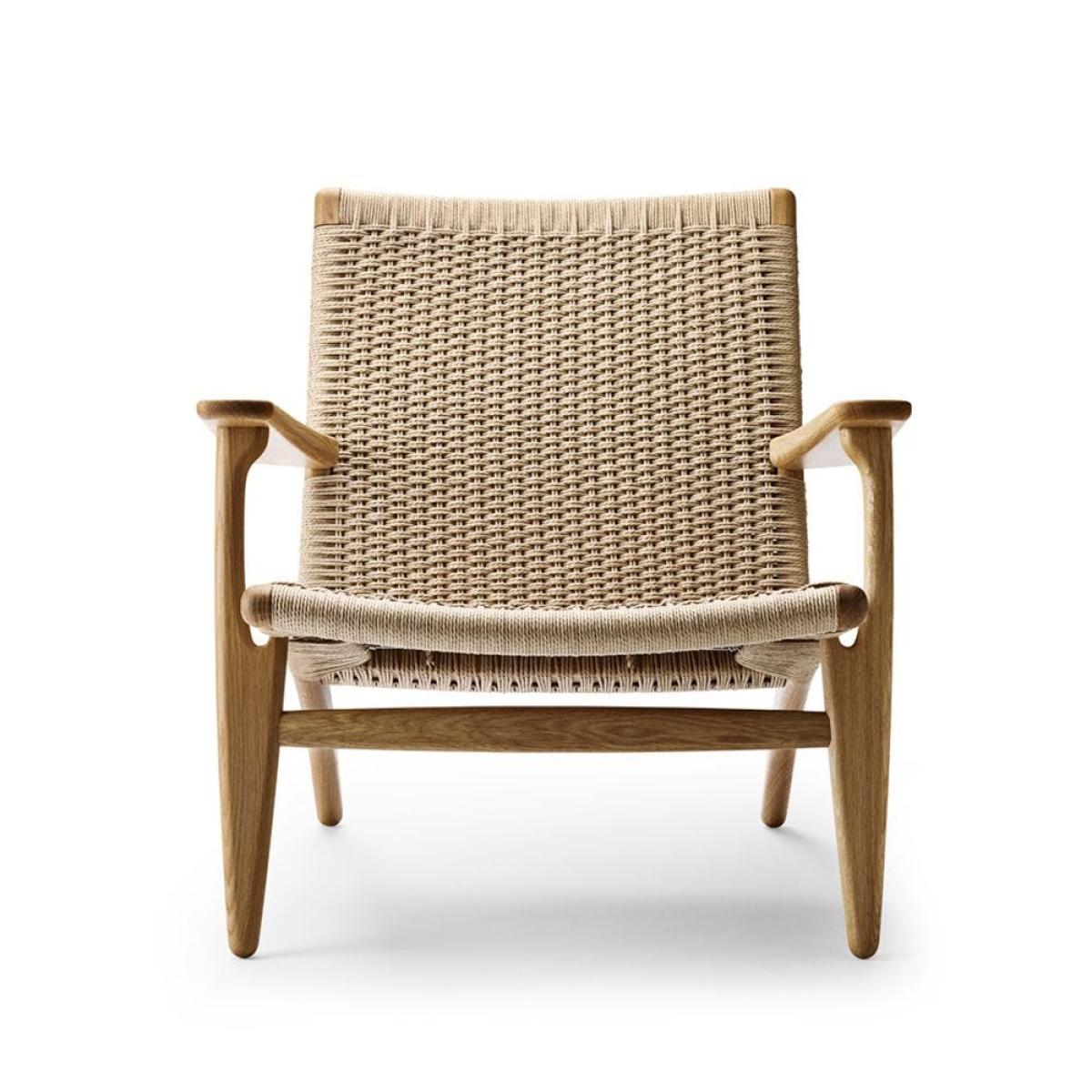 Carl Hansen & Son CH25 Armchair Oak Smoked Oil Natural Cord Seat - Heal's UK Furniture – image 4
