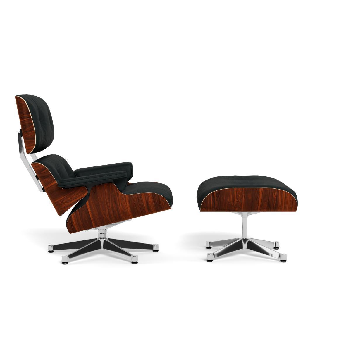 Vitra Eames Lounge Chair & Ottoman Classic Dims Black Ash Polished With Black Side Leather Premium Asphalt - Heal's UK Furniture – image 3