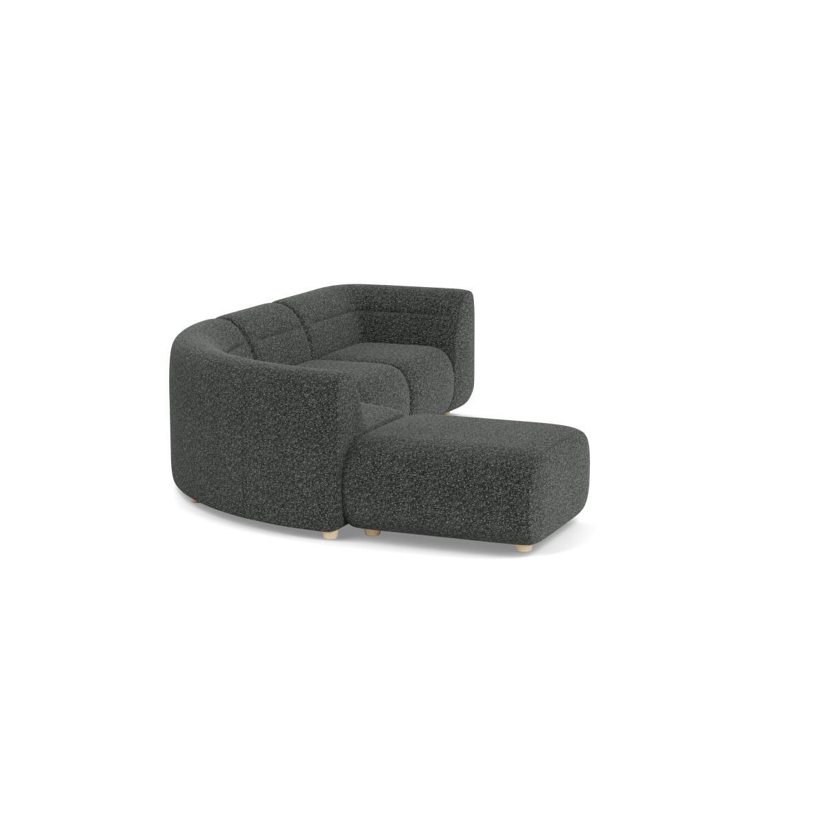 Heal's Lilli Left Hand Facing Curved Corner Sofa Melton Wool Shale Natural Ash Feet - Heal's UK Furniture – image 2