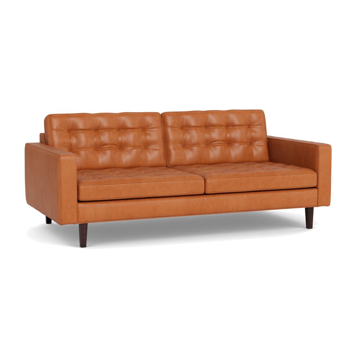 Heal's Hepburn 3 Seater Daino Leather Treacle Walnut Feet - Heal's UK Furniture – image 1