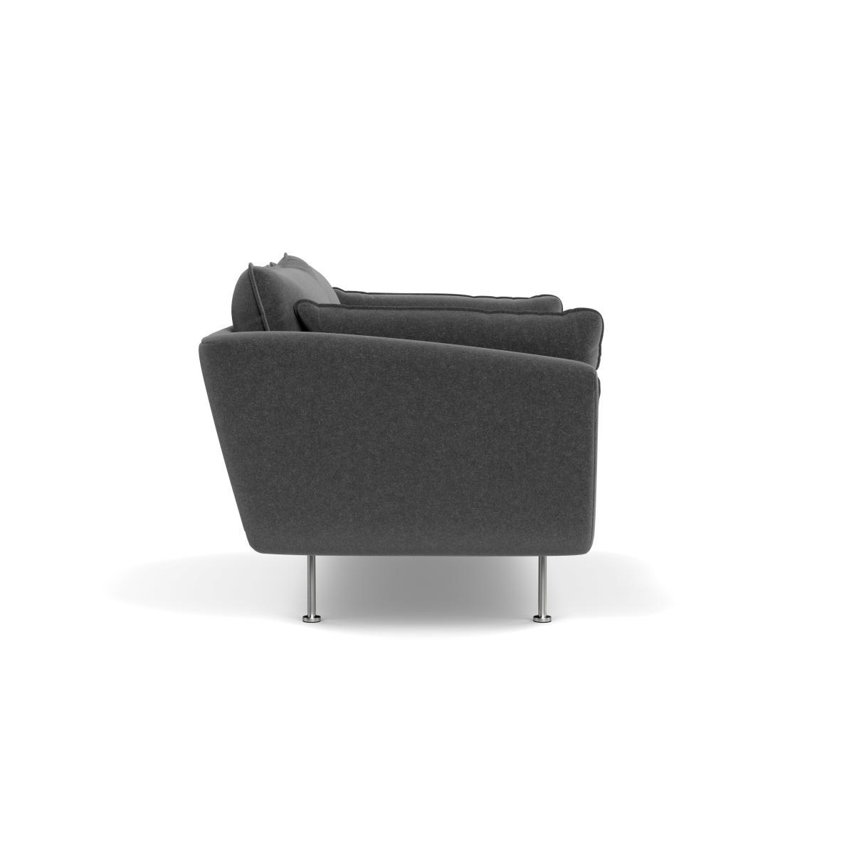 Heal's Allora 2 Seater Sofa Melton Wool Granite Brass Feet - Heal's UK Furniture – image 3